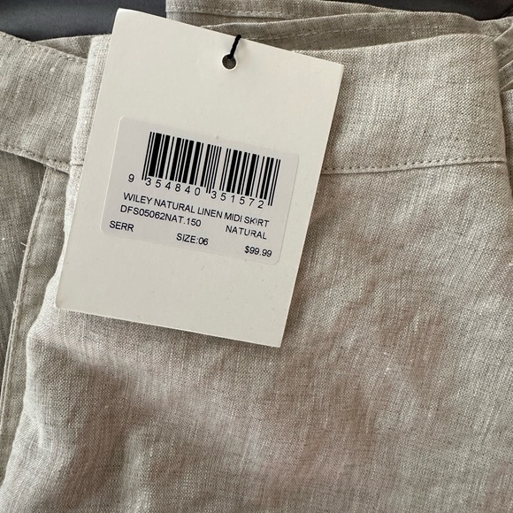 Wiley Natural linen midi Skirt - Picture 4 of 4